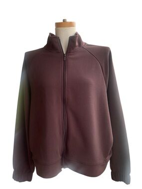 All In Motion Women's Brown Airy Sleek Ribbed Full Zip Active Jacket  XXL NWOT